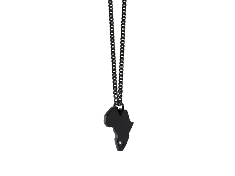 Black Africa in Africa Map Necklace Black Africa in Africa Map Necklace